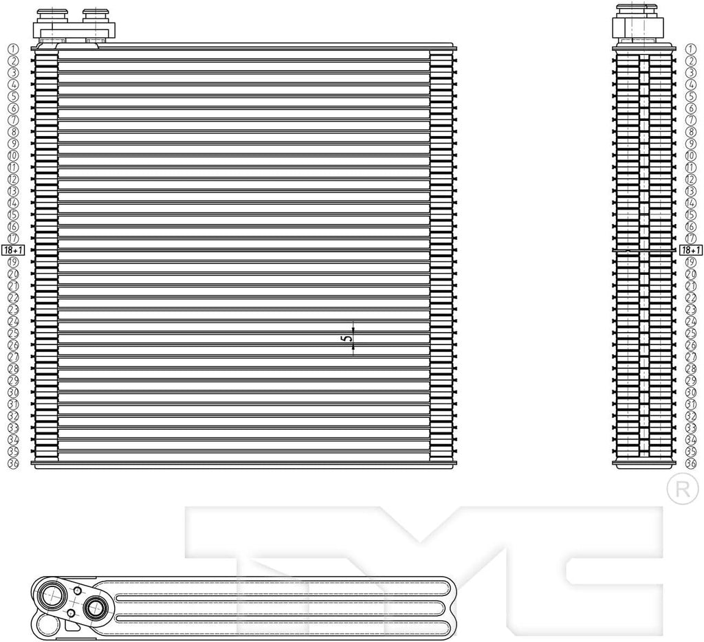 96036 Heater Core Compatible with 1966-1972 Ford F- Series Pickup (Hvy Dty)