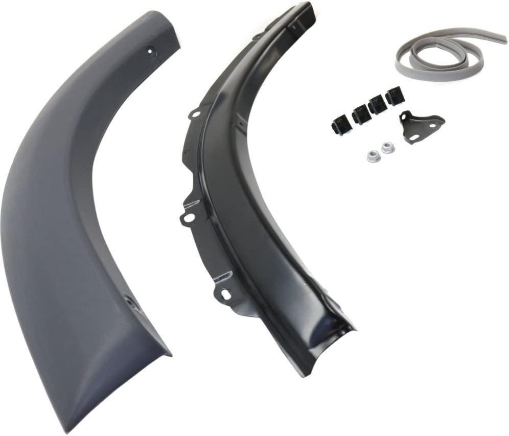 Evan-Fischer Rear Wheel Opening Molding Compatible with Toyota RAV-4 01-05 LH Front Section Black Paint to Match Left Side
