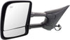 Driver Side Mirror Compatible with 2004-2015 Nissan Titan Manual Folding, Heated, with Memory, Chrome, with Blind Spot Glass, Towing, Power Glass, Black Base; Extends 4 Inches - NI1320204