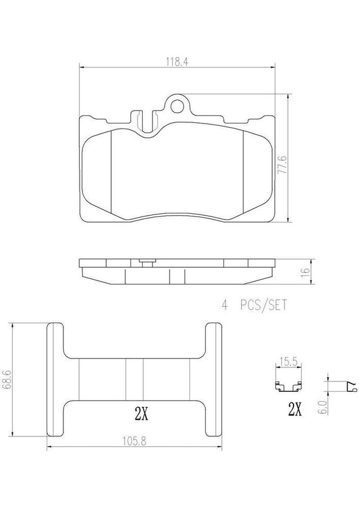 Brembo Front Disc Brake Pad Set for 01-06 LS430 (P83058N)