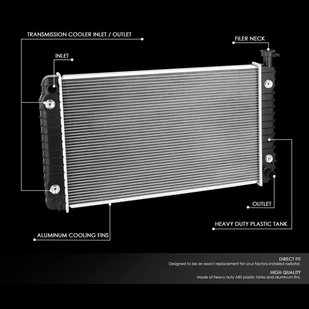  OEM-RA-1475 OE Style Aluminum Core Cooling Radiator Compatible with 92-95 Lumina Apv/Silhouette/Trans Sport, 3.8L with 2 Transmission Oil Coolers