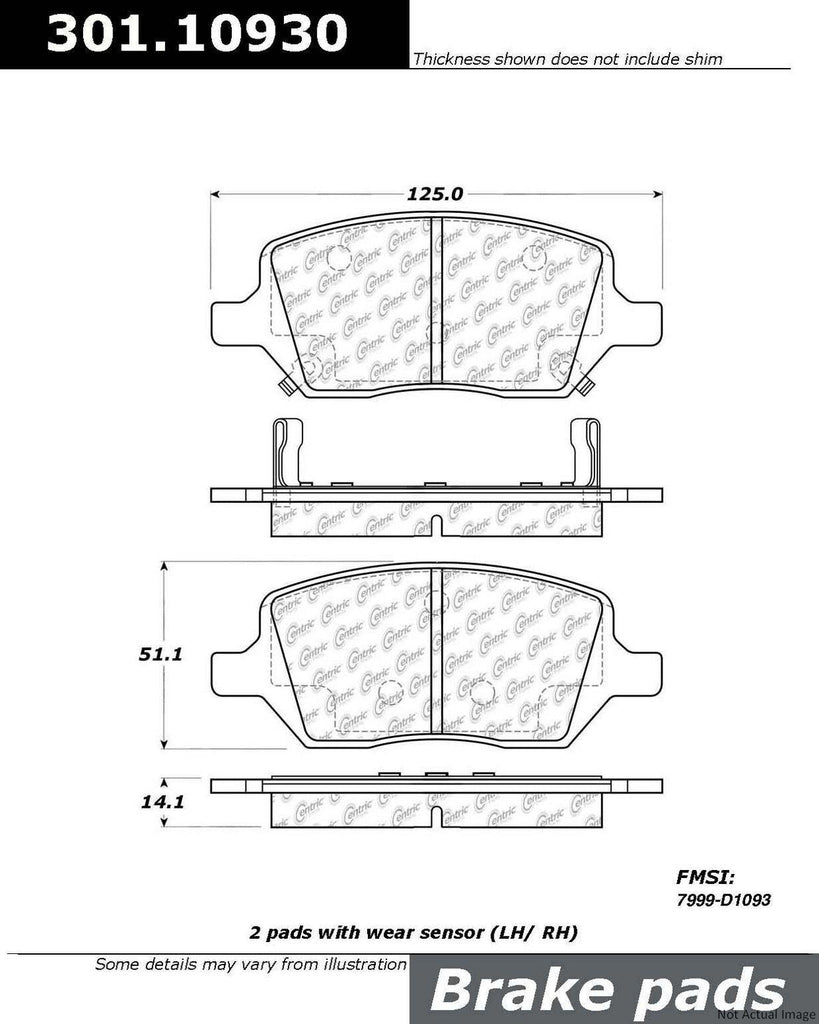 Centric Rear Disc Brake Pad for Uplander, Montana, Terraza, Relay (301.10930)
