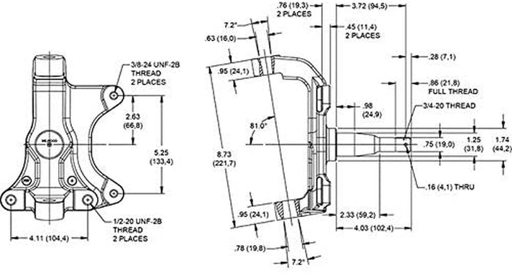 Spindle Kit GM a F X Body 2In Drop (Pair)