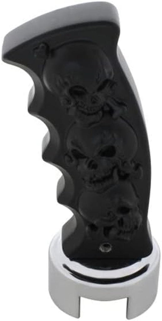 70668 - Manual Transmission Shift Knob - Black Skulls Pistol Grip 13/15/18 Speed Gearshift Knob with Adap
