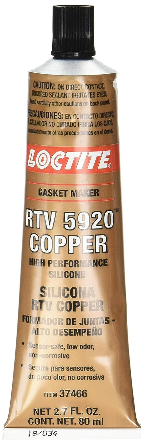 Loctite RTV 5920 Copper High Performance for Automotive: Sensor-Safe, Non-Corrosive, for Performance Engines, Oil Resistance, High-Temperature | Copper, 80 Ml Tube (PN: 37466-491984)
