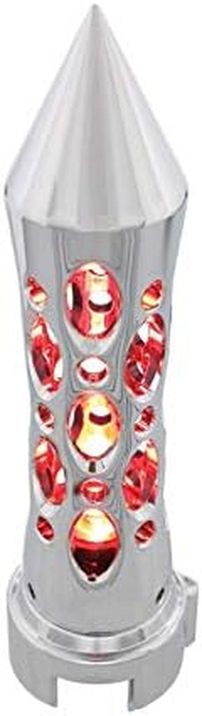 70713 Chrome"Daytona" 13/15/18 Speed Spike Gearshift Knob W/High Power LED - Red