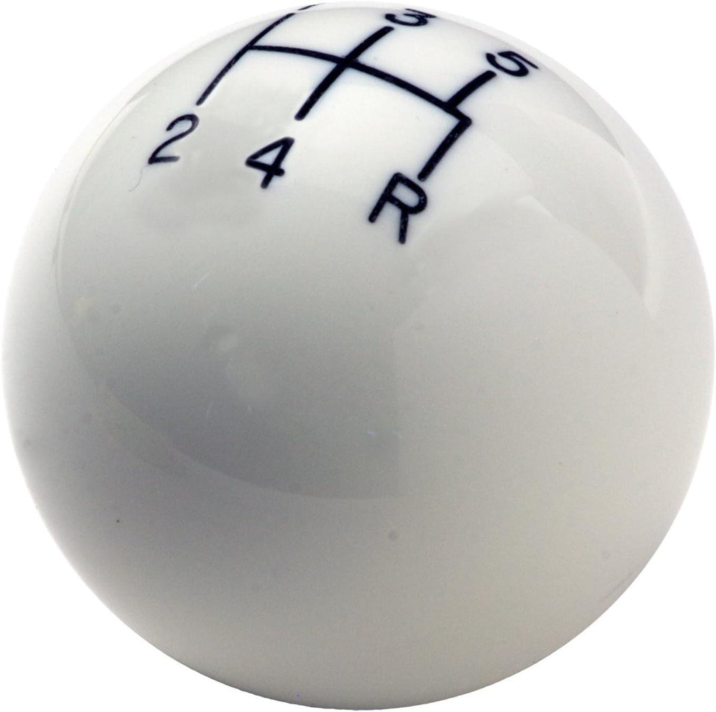 1630008 White 5-Speed Classic Shifter Knob