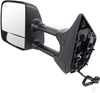 Driver Side Mirror Compatible with 2004-2015 Nissan Titan Manual Folding, Heated, with Memory, Chrome, with Blind Spot Glass, Towing, Power Glass, Black Base; Extends 4 Inches - NI1320204