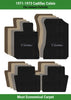 Lloyd Velourtex Front & Rear Mats for '71-73 Calais W/Silver on Black Cadillac