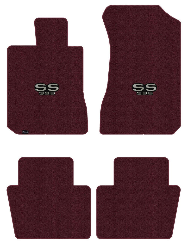 Lloyd Luxe Front & Rear Mats for '73-77 Chevy Malibu W/Silver on Black SS 396