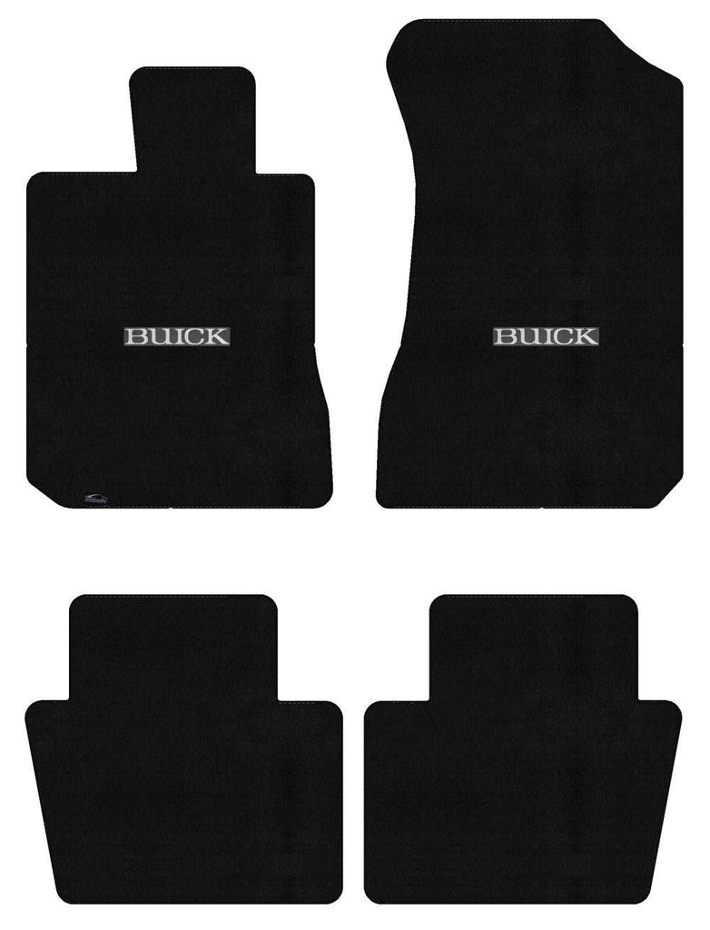 Lloyd Velourtex Front & Rear Mats for '73-77 Regal W/Silver Buick on Dark Gray