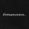 Lloyd Velourtex Front & Rear Mats for '72-76 Impala W/Impala Script Silver on Bl