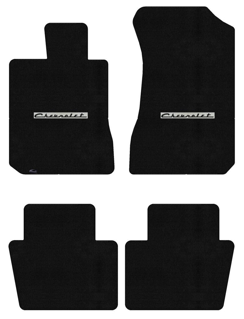 Lloyd Velourtex Front & Rear Mats for '58 Chevy Bel Air W/Black on Silver Chevy