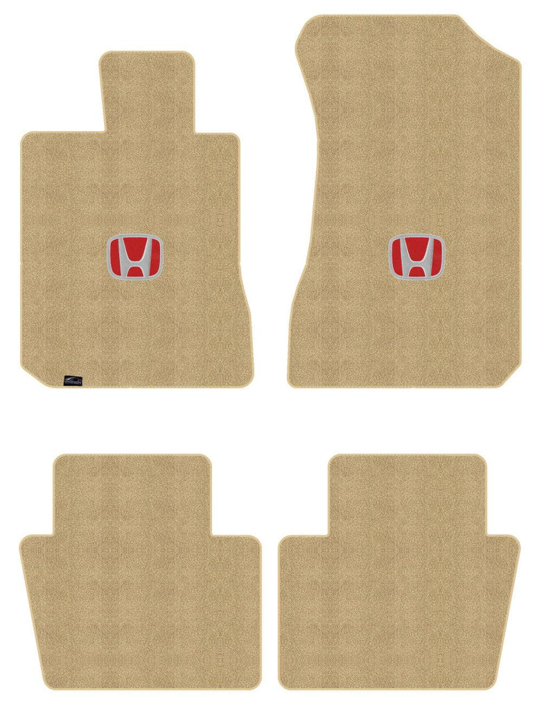 Lloyd Luxe Front & Rear Mats for '82-83 Honda Accord W/Red on Black Honda H