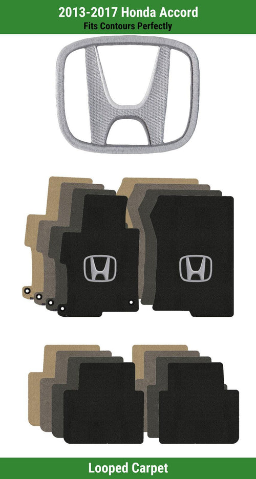 Lloyd Loop Front & Rear Mats for '13-17 Accord W/Silver on Black Honda H