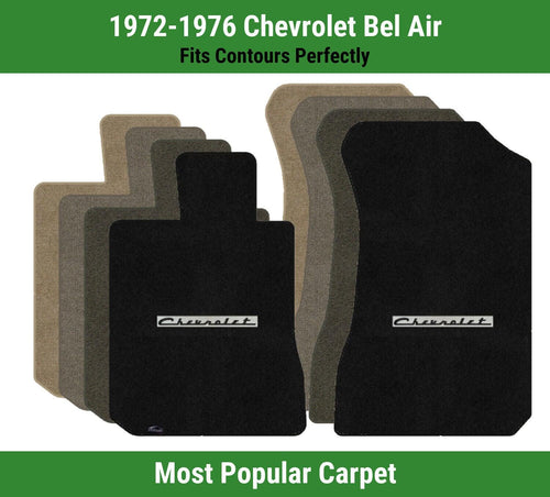 Lloyd Ultimat Front Carpet Mats for '72-76 Chevy Bel Air W/Black on Silver Chevy