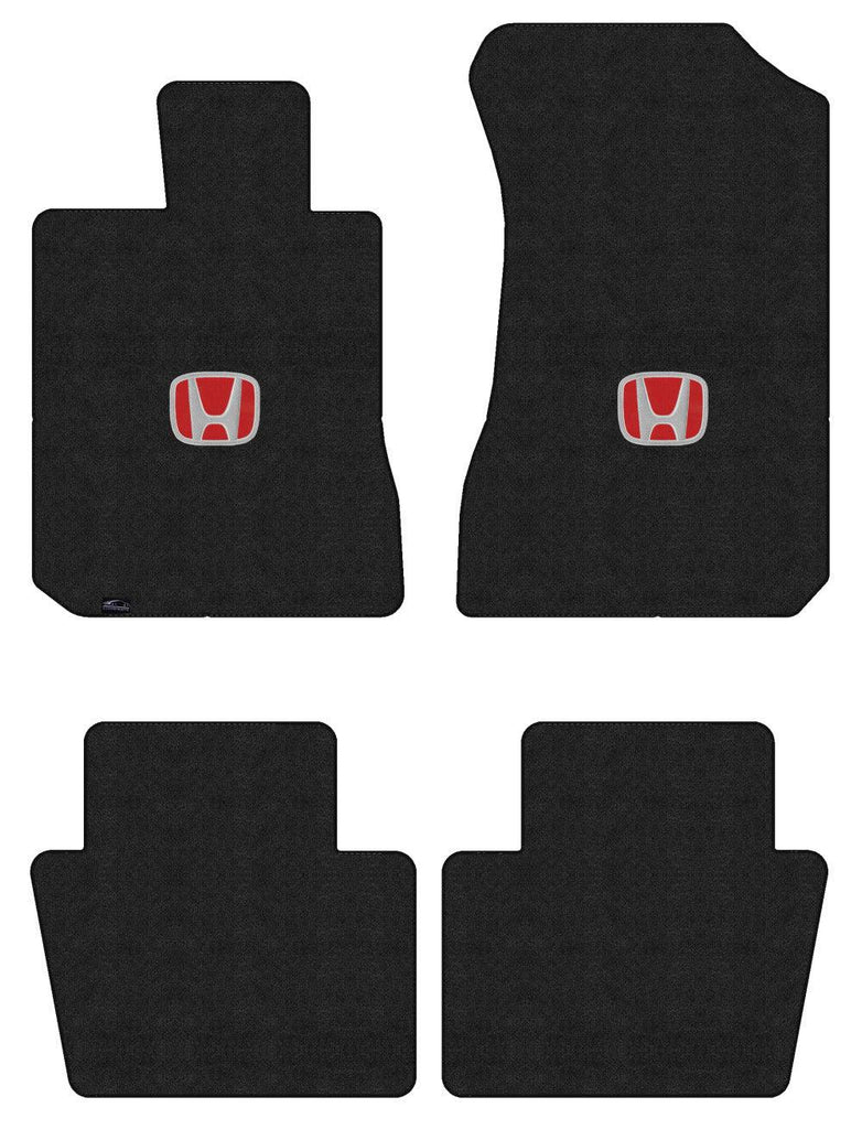 Lloyd Luxe Front & Rear Mats for '82-83 Honda Accord W/Red on Black Honda H