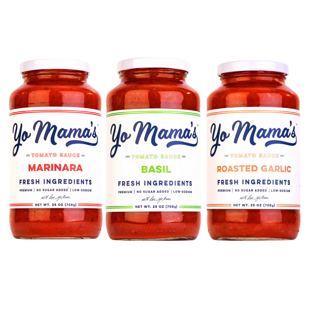 Yo Mama's Low-Sodium Variety Pasta Sauce, 3-pack