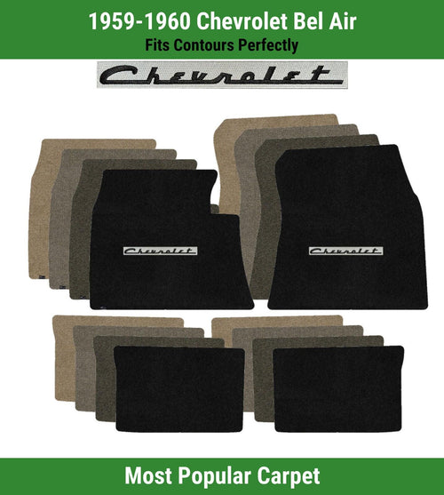 Lloyd Ultimat Front & Rear Mats for '59-60 Chevy Bel Air W/Black on Silver Chevy