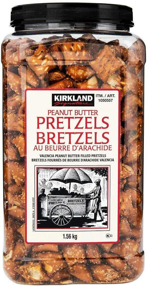 2 Jars Kirkland Singniture Valencia Peanut Butter Filled Pretzel 55 Oz Each Jar