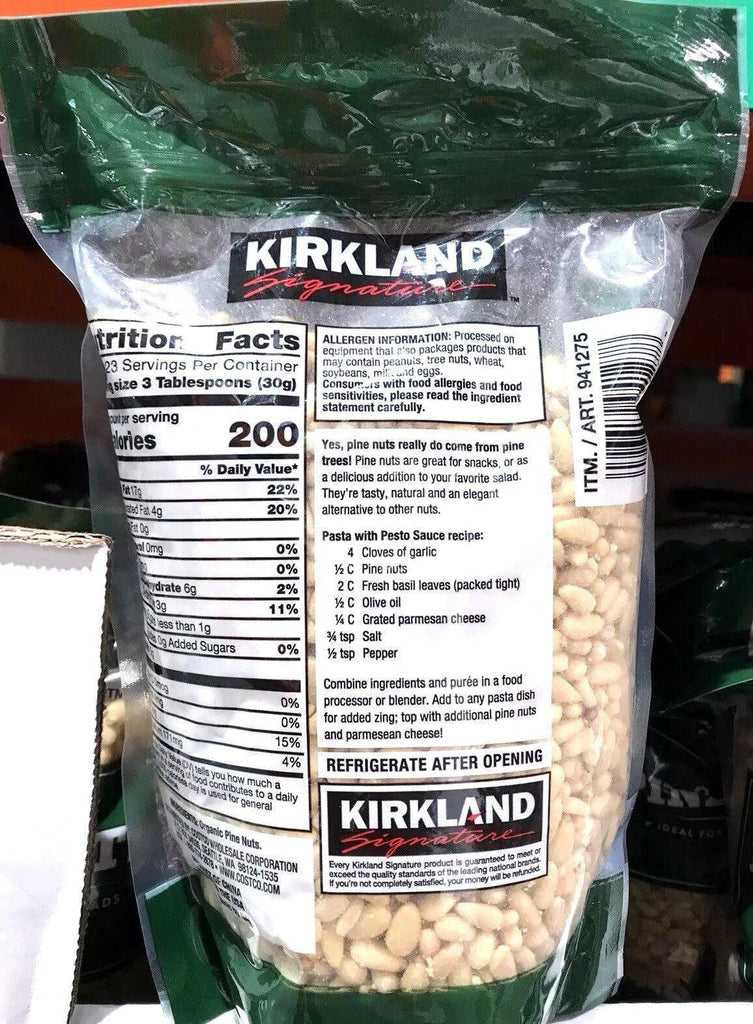 2 Packs Kirkland Signature Organic Pine Nuts 1.5 Lb Each Pack