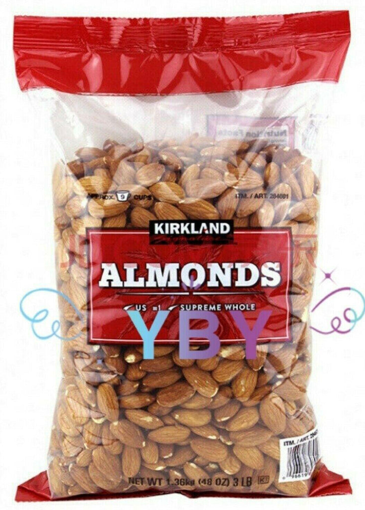 2 Packs Kirkland Signature Supreme Whole Almonds 3 Lb Each Pack