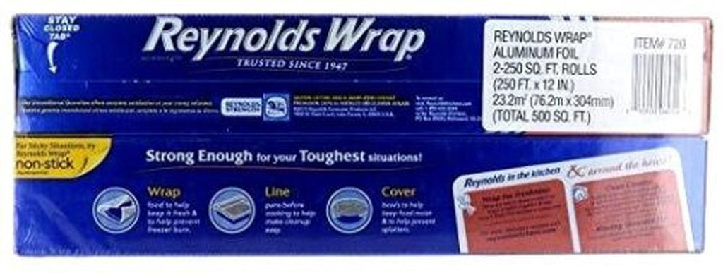 2 Packs Reynolds Wrap Aluminum Foil Roll 12" X 250 Ft Each Pack