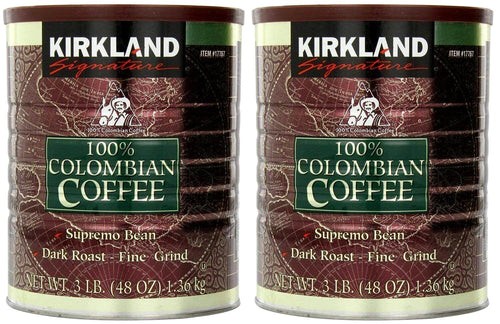 2 X Kirkland Signature 100% Colombian Coffee Ground 3 LB Ea 6 LB Total