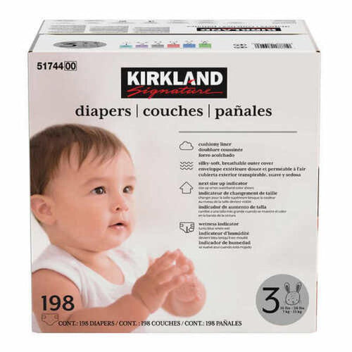 222 Count Size 3: 16-28Lbs 222 Count Kirkland Signature Supreme Diapers Size 3