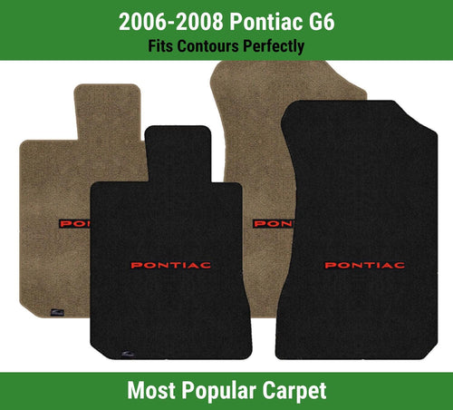 Lloyd Ultimat Front Carpet Mats for '06-08 Pontiac G6 W/Red on Black Pontiac