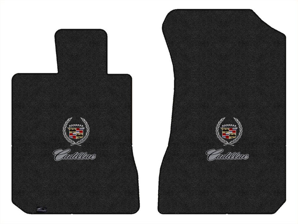 Lloyd Luxe Front Mats for '67-68 Calais W/Cadillac Crest 2 Silver/Black on Gray