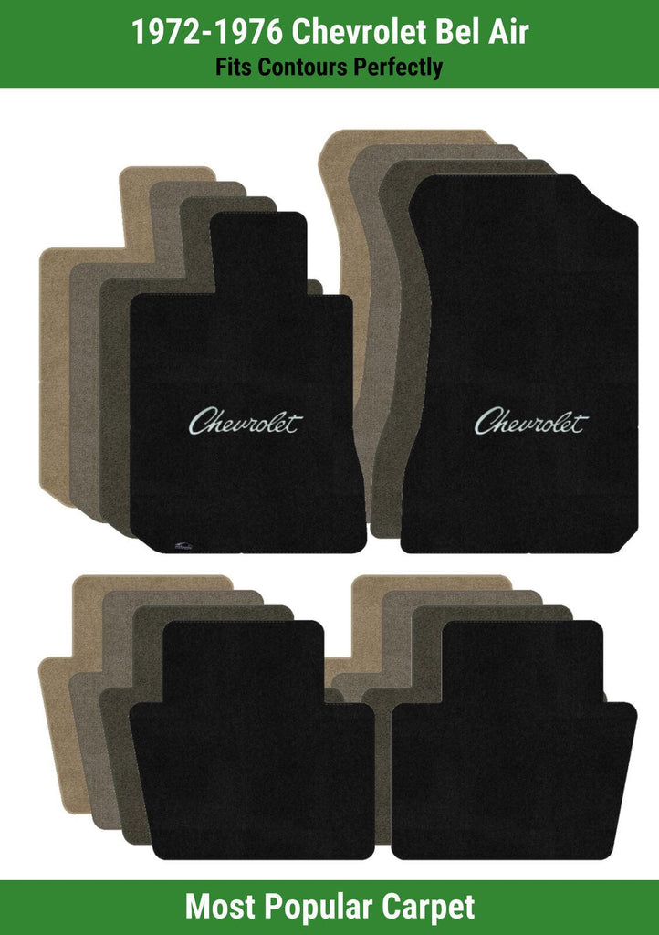Lloyd Ultimat Front & Rear Mats for '72-76 Chevy Bel Air W/Red Chevy Letters