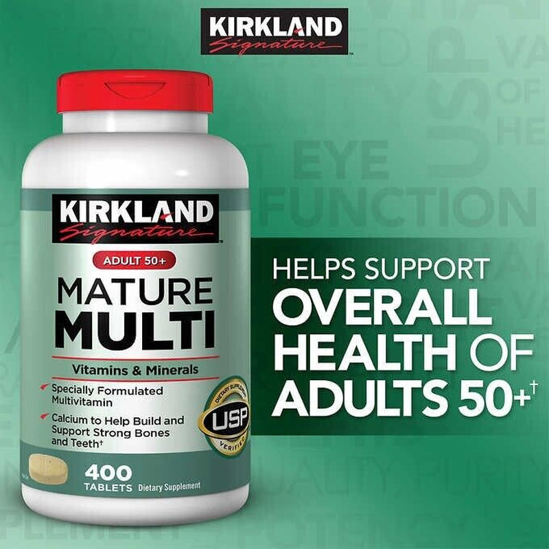 Adult 50+ Mature Multi Vitamins and Minerals by Kirkland Signature , 400 Tablets