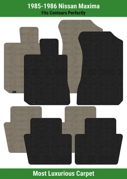 Lloyd Luxe Front & Rear Row Carpet Mats for 1985-1986 Nissan Maxima