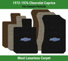 Lloyd Luxe Front Carpet Mats for '72-76 Chevy Caprice W/Chevy Vintage Bowtie