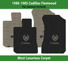 Lloyd Luxe Front Mats for '80-85 Fleetwood W/Cadillac Crest 2 Silver on Black