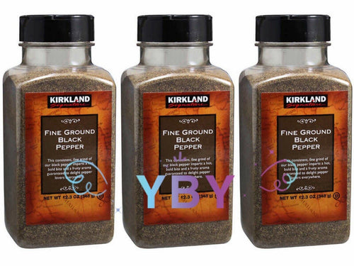 3 Jars Kirkland Signature Fine Ground Black Pepper 12.3 Oz Each Jar