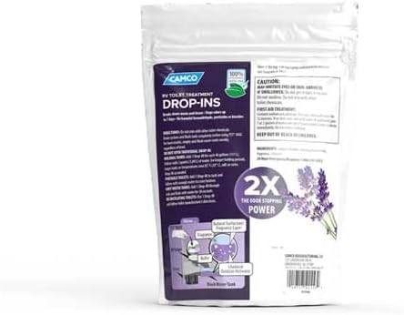 Camco TST MAX RV Toilet Treatment Drop-INs - Control Unwanted Odors & Break Down Waste and Tissue - Safe Septic Tank Treatment - Orange Scent, 30-Pack (41183)