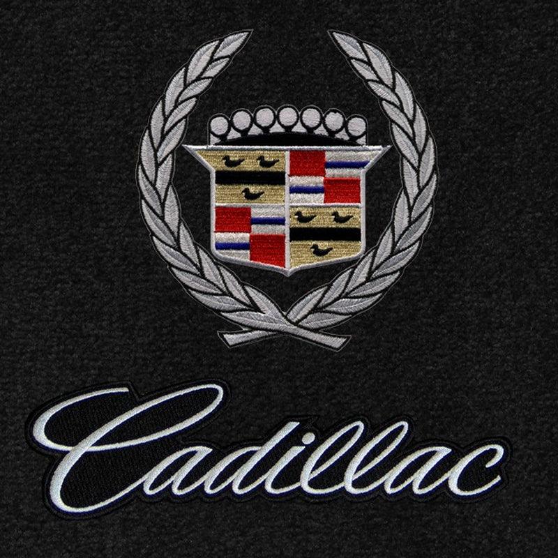 Lloyd Luxe Front Mats for '80-85 Fleetwood W/Cadillac Crest 2 Silver on Black