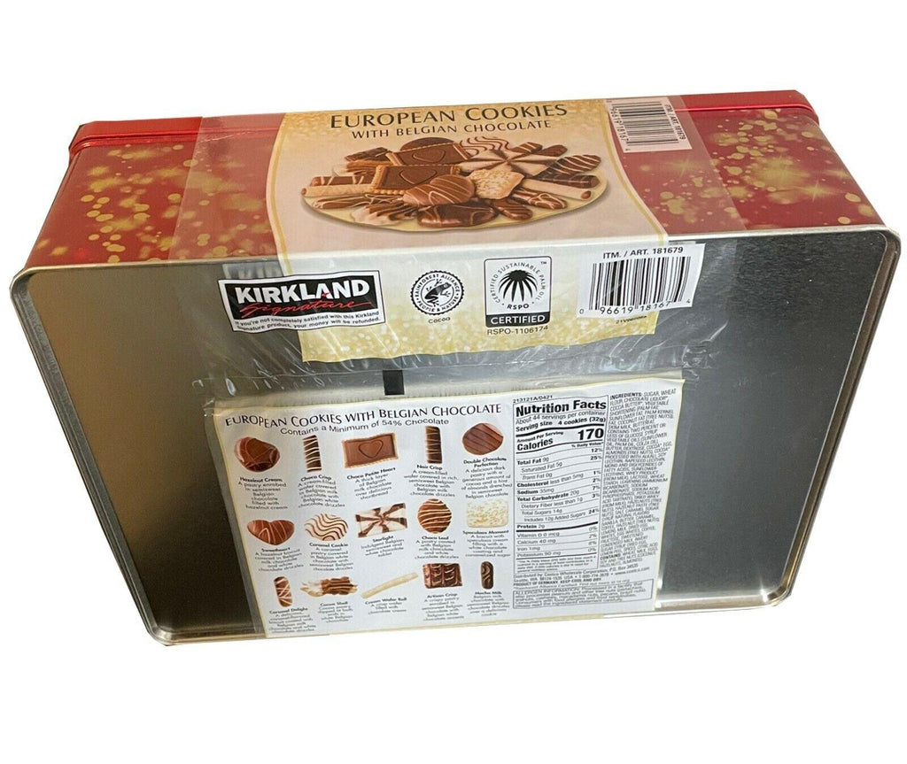 2 Packs 🎄 KIRKLAND SIGNATURE EUROPEAN COOKIES with BELGIAN CHOCOLATE WT 49.4 Oz