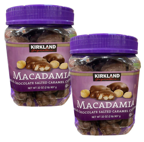 2 Pack Kirkland Macadamia Clusters Salted Caramel Milk Chocolate 32 Oz Each