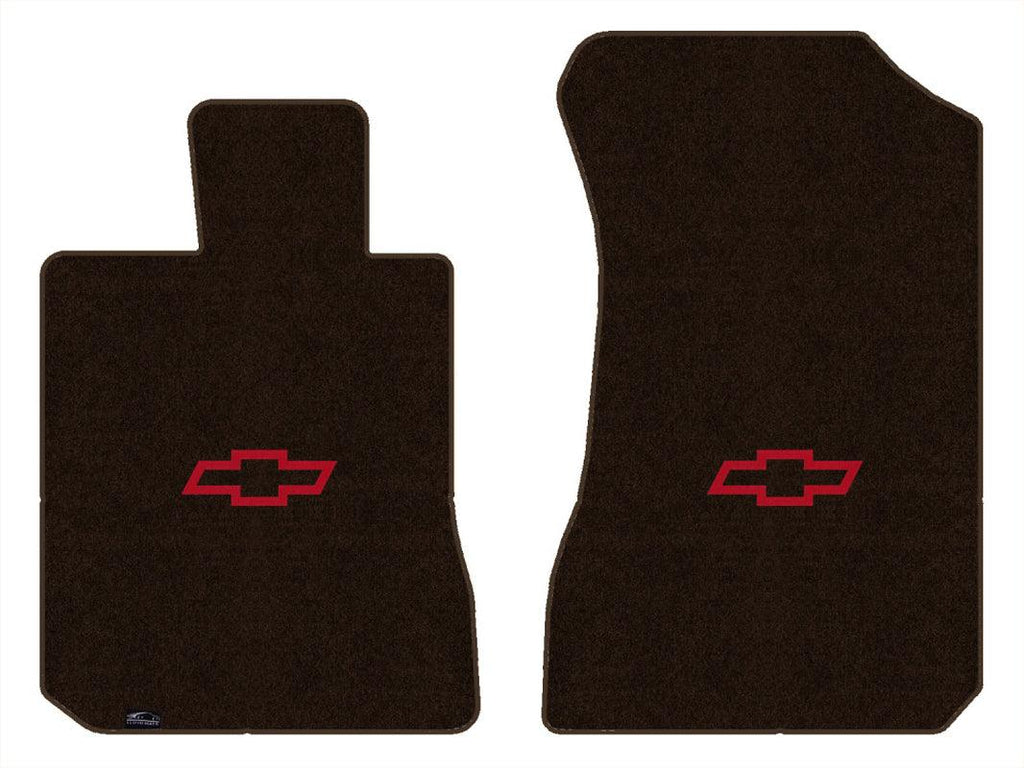 Lloyd Velourtex Front Mats for '72-76 Chevy Bel Air W/Red Chevy Outline Bowtie