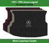 Lloyd Luxe Trunk Carpet Mat for 1991-1995 Acura Legend W/Acura a with Acura Logo