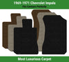 Lloyd Luxe Front Mats for '69-71 Chevy Impala W/Black Outline Chevy Bowtie