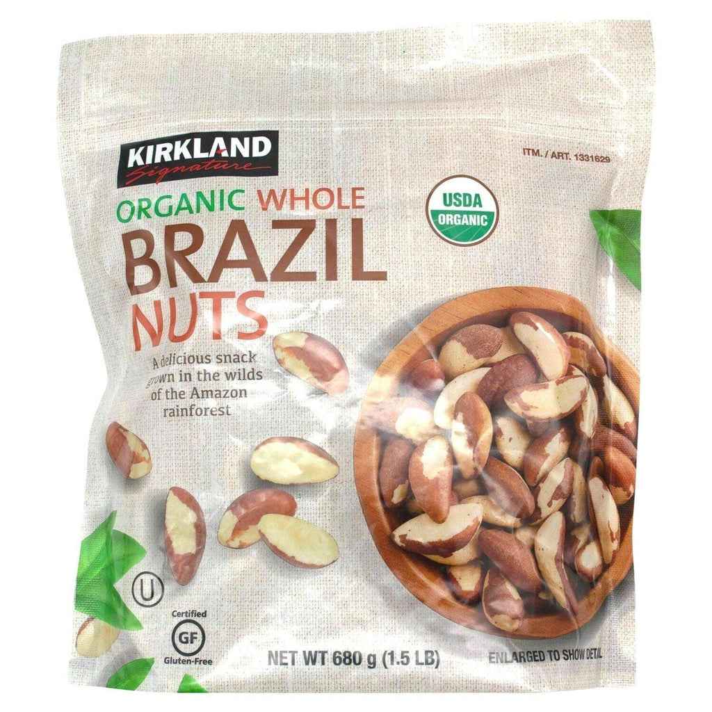 4 Packs Kirkland Signature Organic Whole Brazil Nuts 24 Oz Each Pack,Total 6 Lb