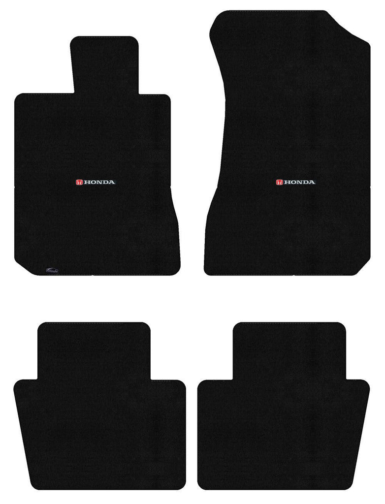 Lloyd Velourtex Front & Rear Mats for '84-85 Accord W/Red & Black Honda H & Word