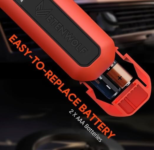 ETENWOLF T300 Digital Tire Pressure Gauge 3-200 PSI, Industrial Tire Gauge Calibrated to ANSI B40.7 Grade 2A(Plus-Minus 0.5%), Replaceable AAA Batteries (Vivid Orange)