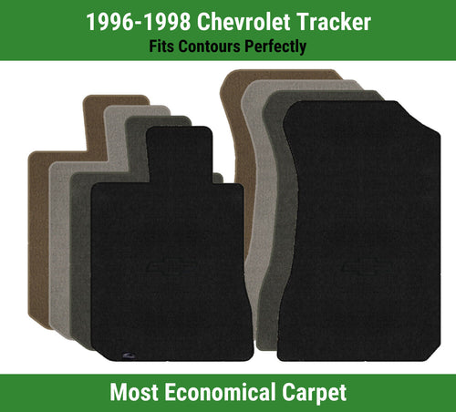 Lloyd Velourtex Front Mats for '96-98 Chevy Tracker W/Black Outline Chevy Bowtie