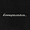 Lloyd Velourtex Front & Rear Mats for '72-76 Impala W/Impala Script Silver on Bl