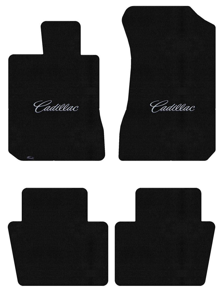 Lloyd Velourtex Front & Rear Mats for '71-73 Calais W/Silver on Black Cadillac